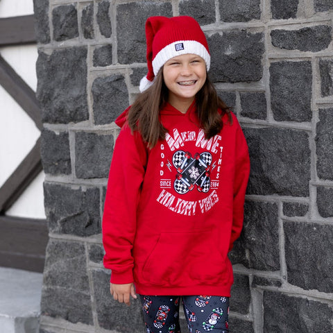 Holiday Vibes Hoodie, Red (Toddler, Youth, Adult)