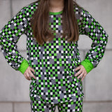 KASH Lounge Set, Bamboo Green Checks