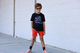 Neon Dirtbiker Tee, Black  (Baby, Kids, Adult)