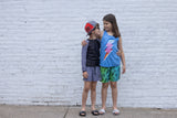 Bright Green Checker ETHAN SWIM Shorts (Toddler-Youth)