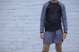 Bright Green Checker ETHAN SWIM Shorts (Toddler-Youth)