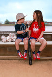Baseball Drip Tee, Red (Infant, Toddler, Youth, Adult)
