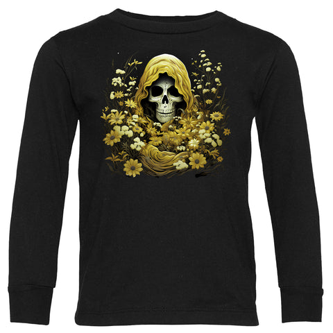 Autumn Skull Long Sleeve Shirt, Black (Infant, toddler, youth, adult)