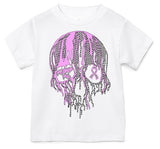 *Awareness Drip Skull Tee or LS, White  (Infant, Toddler, Youth, Adult)