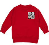 Awesome Kid/Mom/Dad Era Crew Sweatshirt, Red(Toddler, Youth, Adult)