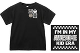 Awesome Kid/Mom/Dad Era T, Black  (Infant, Toddler, Youth, Adult)