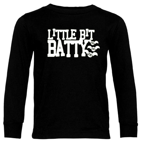 Batty Long Sleeve Shirt, Black (Infant, toddler, youth, adult)