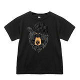 Bear Knit Checkers Tee, Black  (Infant, Toddler, Youth, Adult)
