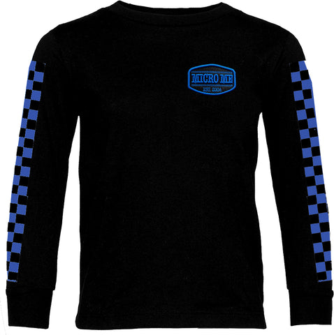 Checker Long Sleeve w/Blue Patch, Black