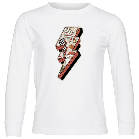 Bolt Long Sleeve Shirt, White (Infant, Toddler, Youth, Adult)