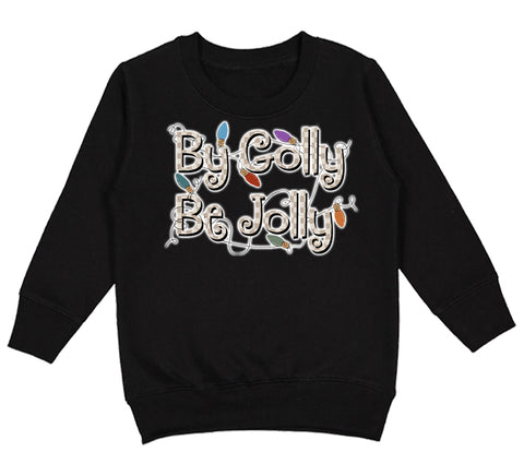 Golly Be Jolly Crew Sweatshirt, Black (Toddler, Youth, Adult)