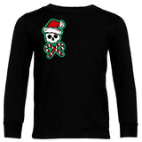 Candy Cane Skull LS Shirt, Black (Infant, Toddler, Youth, Adult)