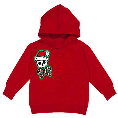 Candy Cane Skull Hoodie, Red (Toddler, Youth, Adult)