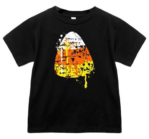 Distressed Candy Corn Tee,  Black (Infant, Toddler, Youth, Adult)