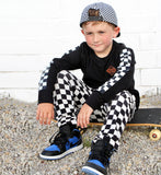 (Bamboo) ARYA Cargo Pants, CHECKERBOARD (Baby, Kids, Adult)