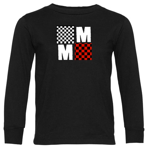 MMLogo Checks Long Sleeve Shirt, Black (Infant, Toddler, Youth, Adult)
