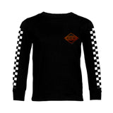 Checker Long Sleeve w/Leather Patch, Black