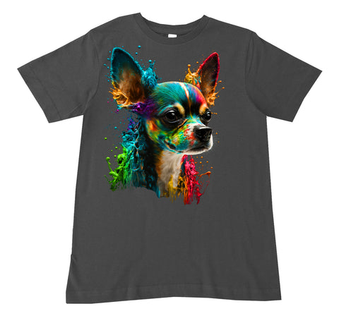 Chihuahua Drip Tee or Tank, Charcoal  (Infant, Toddler, Youth, Adult