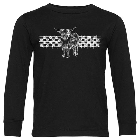 Cow Chevks  Long Sleeve Shirt, Black  (Infant, Toddler, Youth, Adult)
