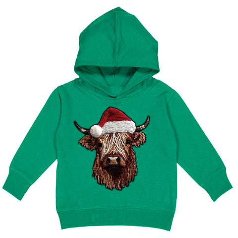 Cow Santa Hoodie, Green (Toddler, Youth, Adult)