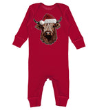 Cow Santa Romper, Red  (Infant)