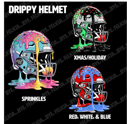 Drippy Helmet (Hoodies, Tees & Long Sleeves)