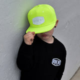NEON Yellow Snapback, W/W Patch (Infant, Toddler, Child, Adult)