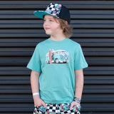Retro Surf Bus Tee, Saltwater  (Infant, Toddler, Youth, Adult)