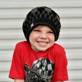 Mono Checks Beanie, Black (Medium/Large)