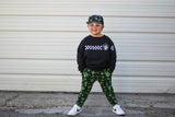 *Shaka Checks Glow Crew Sweatshirt, Black (Toddler, Youth, Adult)
