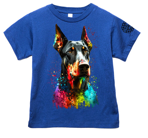 Doberman Drip Tee or Tank, Royal  (Infant, Toddler, Youth, Adult)