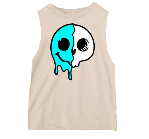 Drip Happy Skull Tank, Natural (Infant, Toddler, Youth, Adult)