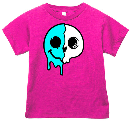 Drip Happy Skull Tee, Hot Pink  (Infant, Toddler, Youth, Adult)