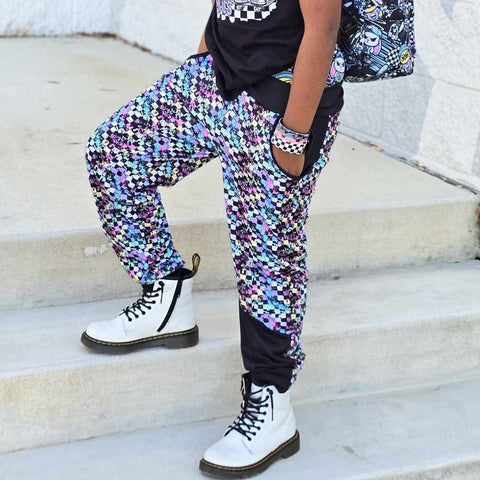MTO-Kyson Joggers, Pastel Checkerboard
