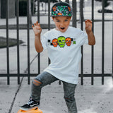 Spooky  Skulls Tee, White  (Infant, Toddler, Youth, Adult)