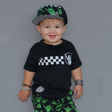 Shaka Checks GLOW Tee, Black   (Infant, Toddler, Youth, Adult)
