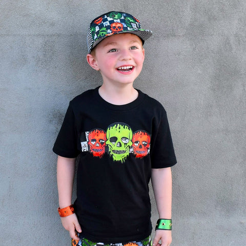 Spooky  Skulls Tee, Black  (Infant, Toddler, Youth, Adult)