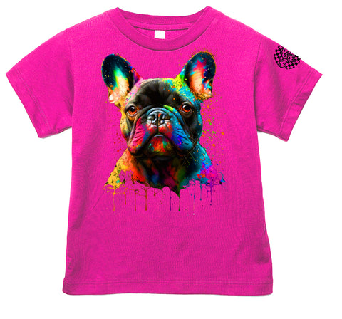 Frenchie Drip Tee or Tank, Hot Pink  (Infant, Toddler, Youth, Adult)