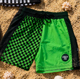 Bright Green Checker ETHAN SWIM Shorts (Toddler-Youth)