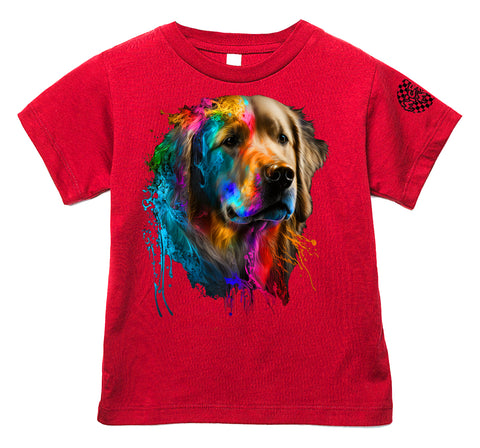 Golden Retriever Drip  Tee or Tank, Red  (Infant, Toddler, Youth, Adult)