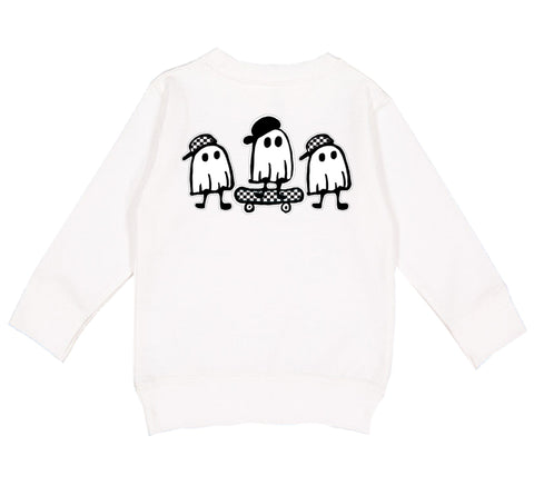 Ghost Group Crew Sweatshirt, White  (Toddler, Youth, Adult)