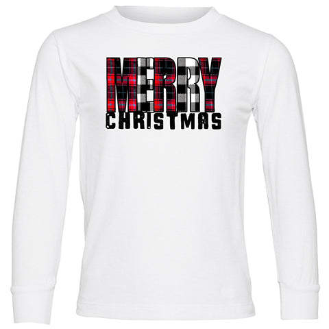Grunge Merry  Long Sleeve, White  (Infant, Toddler, Youth, Adult)