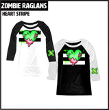 Zombie HEART Raglans, (Multiple Options)