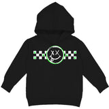 Happy Checks Hoodie, Black  (Toddler, Youth, Adult)
