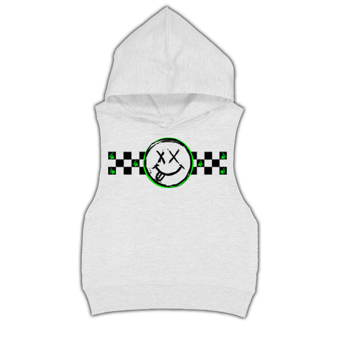 Happy Checks MUSCLE Hoodie, White (Toddler, Youth, Adult)