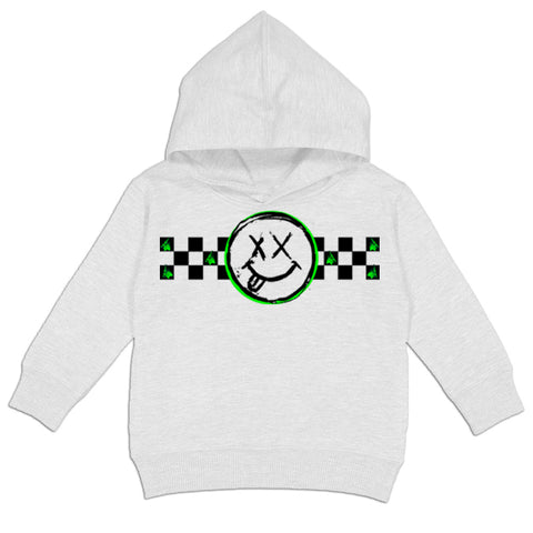 Happy Checks Hoodie, White  (Toddler, Youth, Adult)