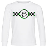 Happy Checks Tee or LS Shirt, White (Infant, Toddler, Youth, Adult)