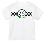 Happy Checks Tee or LS Shirt, White (Infant, Toddler, Youth, Adult)