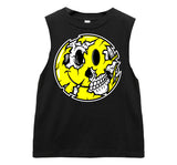 *Happy Skull Tank, Black  (Infant, Toddler, Youth, Adult)