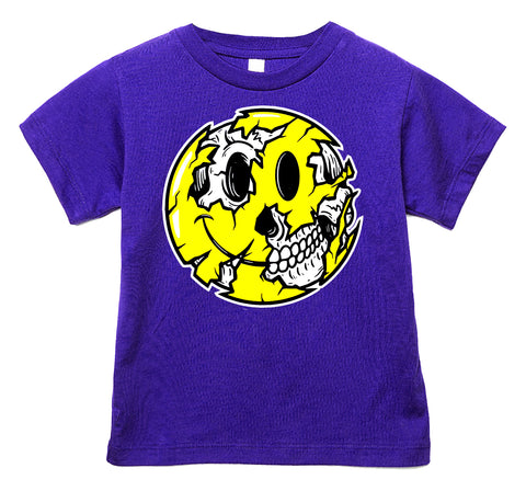 Happy Skull Tee, Purple  (Infant, Toddler, Youth, Adult)